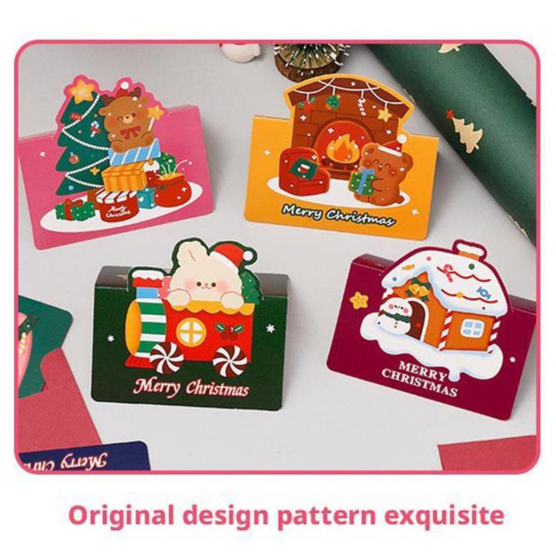 Christmas Mini Gift Card Holder Booklet,  Christmas Cards With Envelopes For Holiday Wishes Party Invitations Gift Messages,  for Holiday, Teacher, Office Employee - Image 5